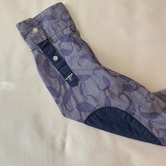 Marc Ecko Cut & Sew Long Sleeve Button Down Blue Gingham Paisley Size XL - Picture 6 of 8